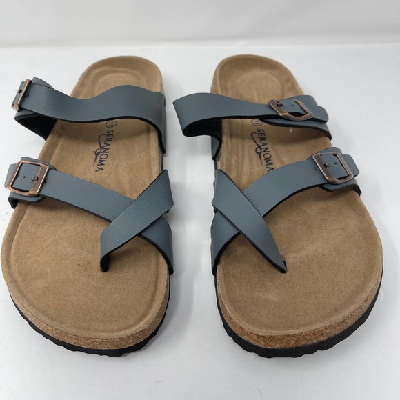 Seranoma Twist Two Strap Sandal in Gray Size 11 New Without Box - Picture 4 of 7